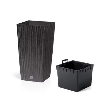 Saksija Rato Square 29x29x55 - Braon