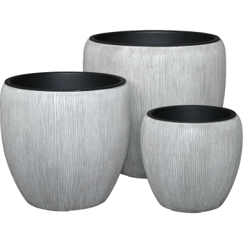 Saksija Polystone Grebana 49x46 Cm Krem