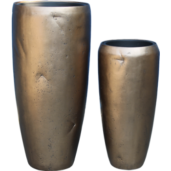 Saksija Polystone Grebana 31x65cm Bronza