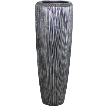 Saksija Polystone Grebana 34x97 Cm Srebrna