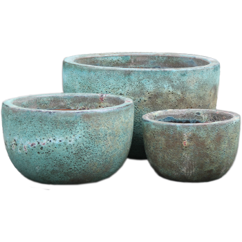 Saksija Sandblast Antik 24x16cm Pesak Zelena