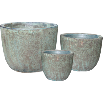 Saksija Sandblast Antik 21x18cm Pesak Zelena