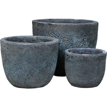 Saksija Sandblast Antik 21x18cm Pesak Crna