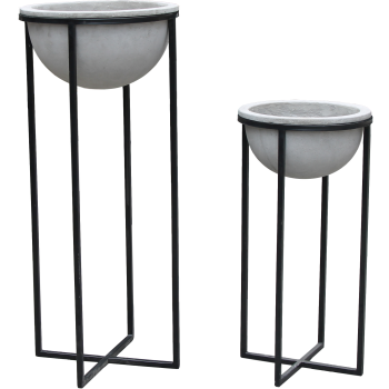 Saksija Sa Metalnim Postoljem Cim 32x65cm Cement