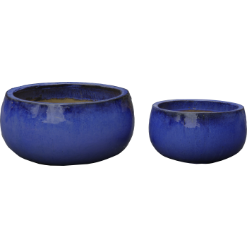 Saksija keramika glazirana 44x25cm Plava