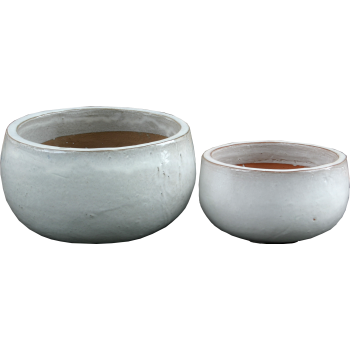 Saksija keramika glazirana 32x18cm Bela