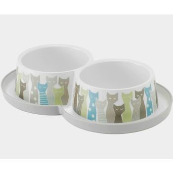 Plastična Činija Double Trendy Dinner - 2x350ml - Maasai - Grey White