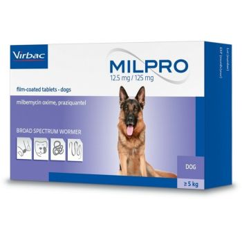 Milpro 12,5 mg, Za Pse Preko 5 kg 1 tabl